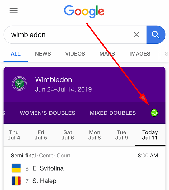 Google Search Wimbledon Easter